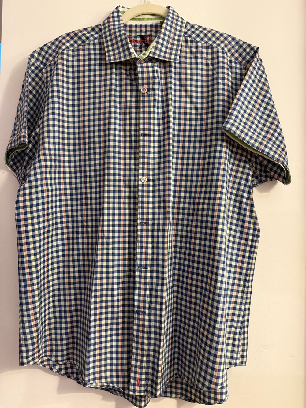 Robert Graham Short Sleeve Plaid Button Down Shirt Multicolor
